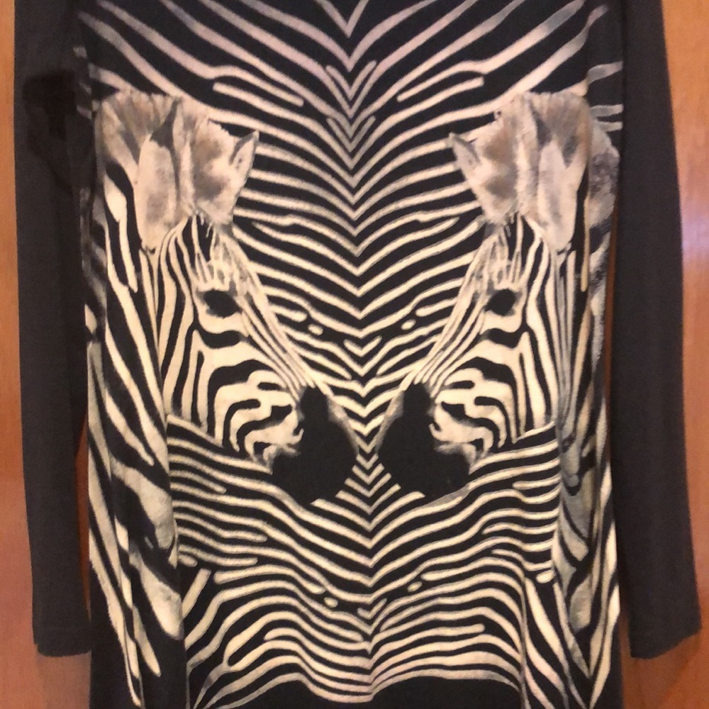 Vintage DG2 by Diane Gilman Tunic – Mirrored Zebras Excellent Condition